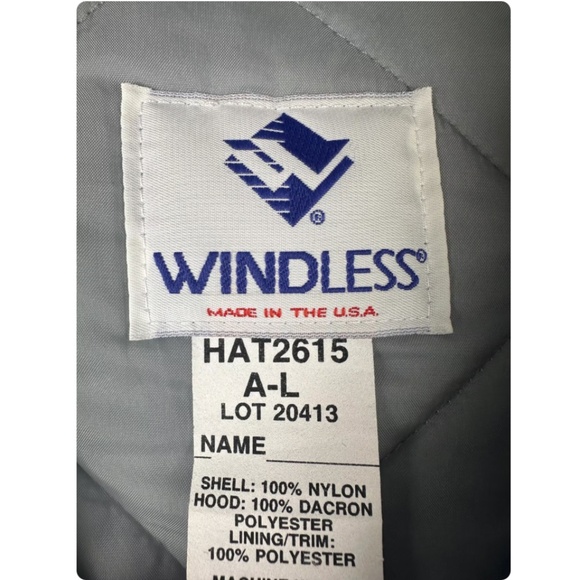 Vintage ‘Windless’ Hooded School Varsity Sporty Windbreaker Coat in Blue • M/L - Picture 9 of 9